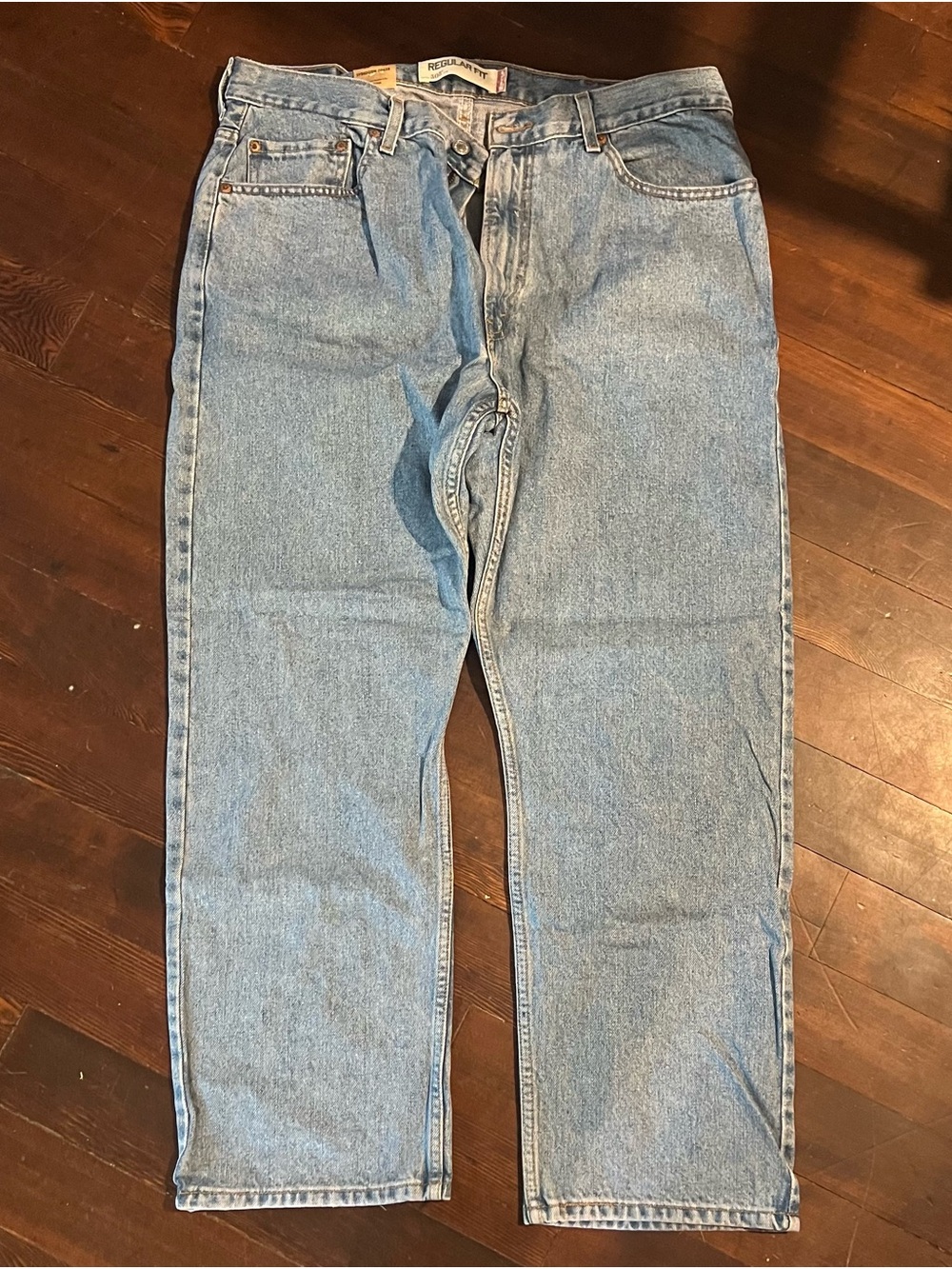 New NWT Men’s Levi’s 505 Straight Leg Denim Jeans Light Blue Stonewash 38x29”